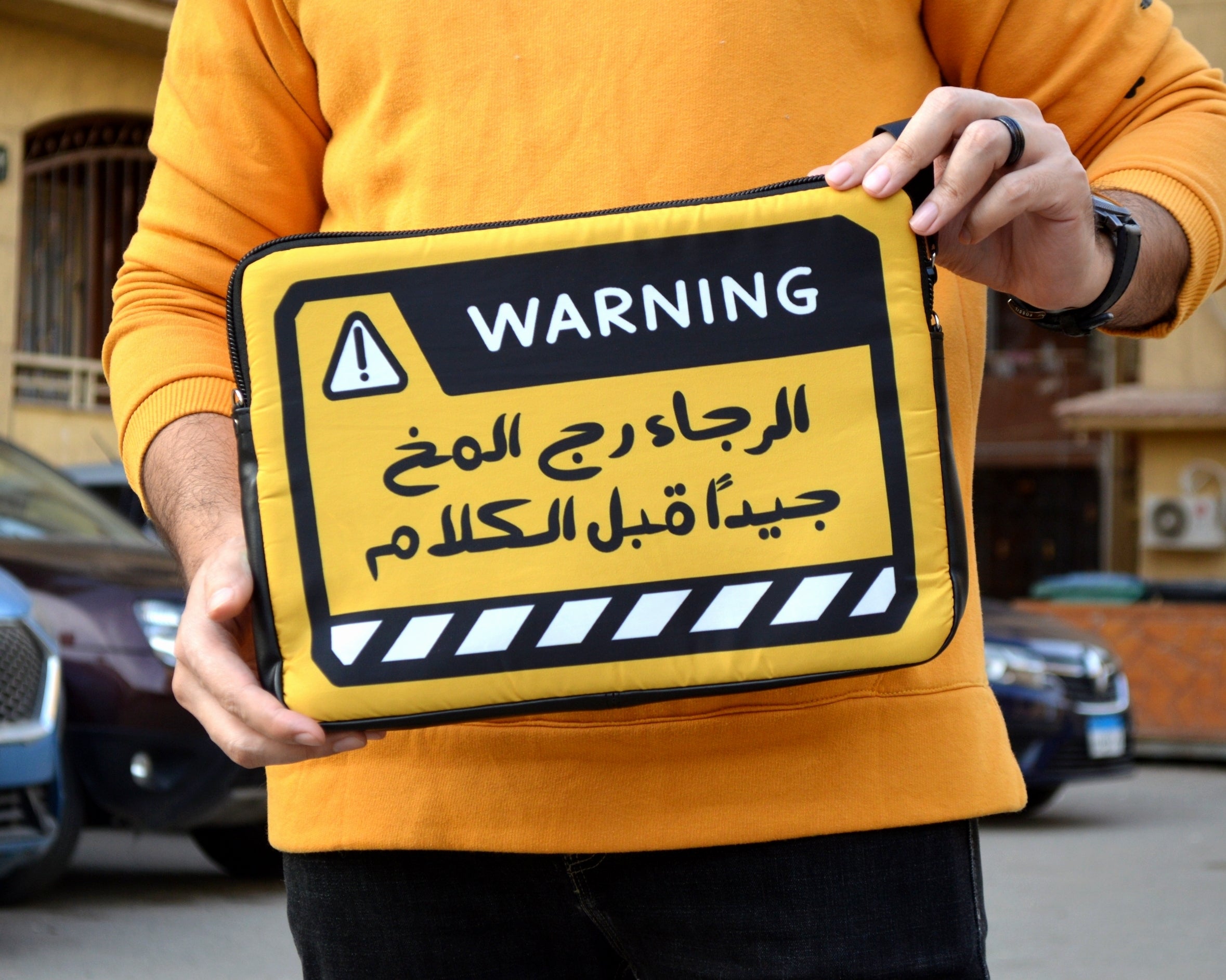 Warning Sign Laptop Sleeve