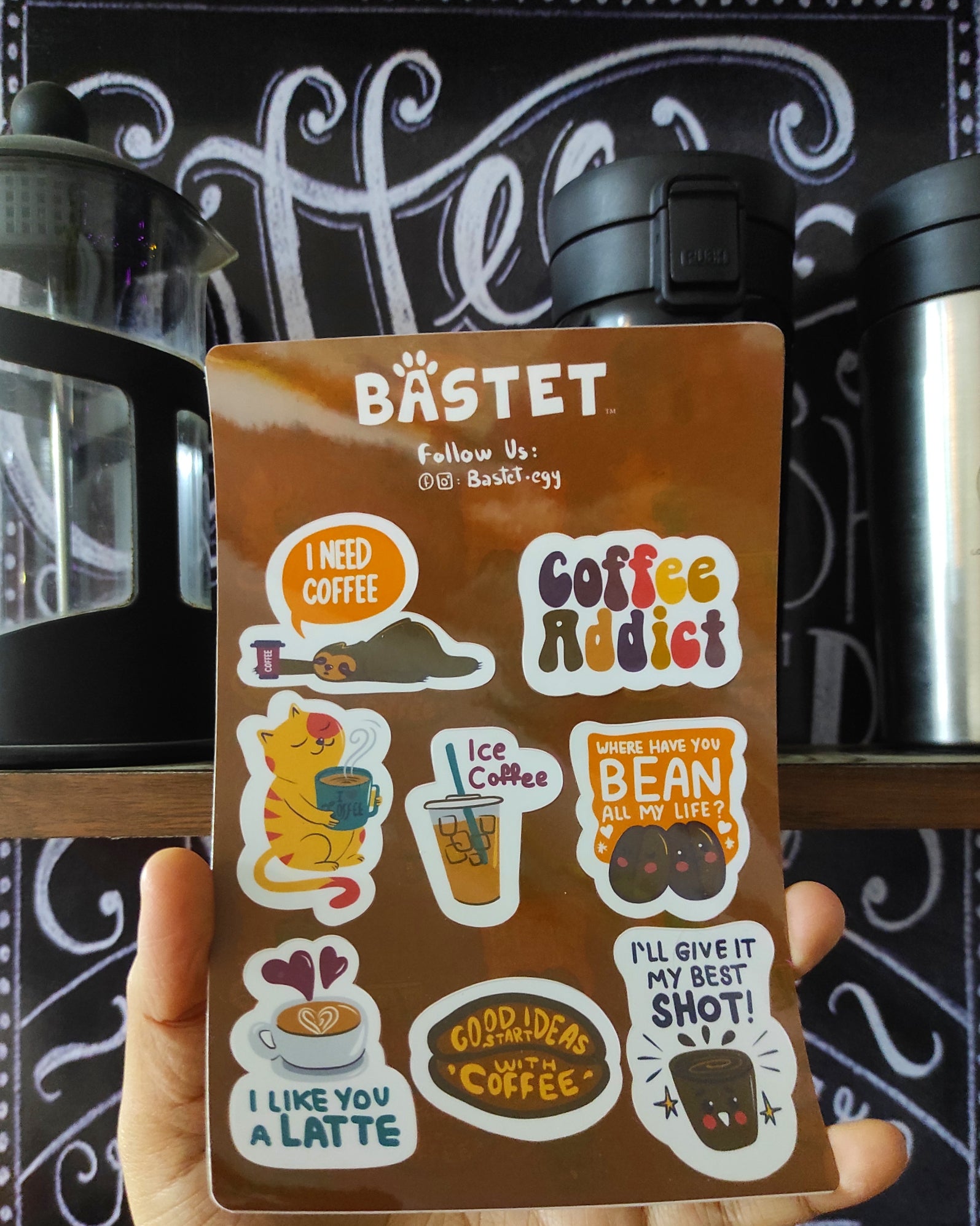 Coffee Lovers Laptop Stickers Sheet