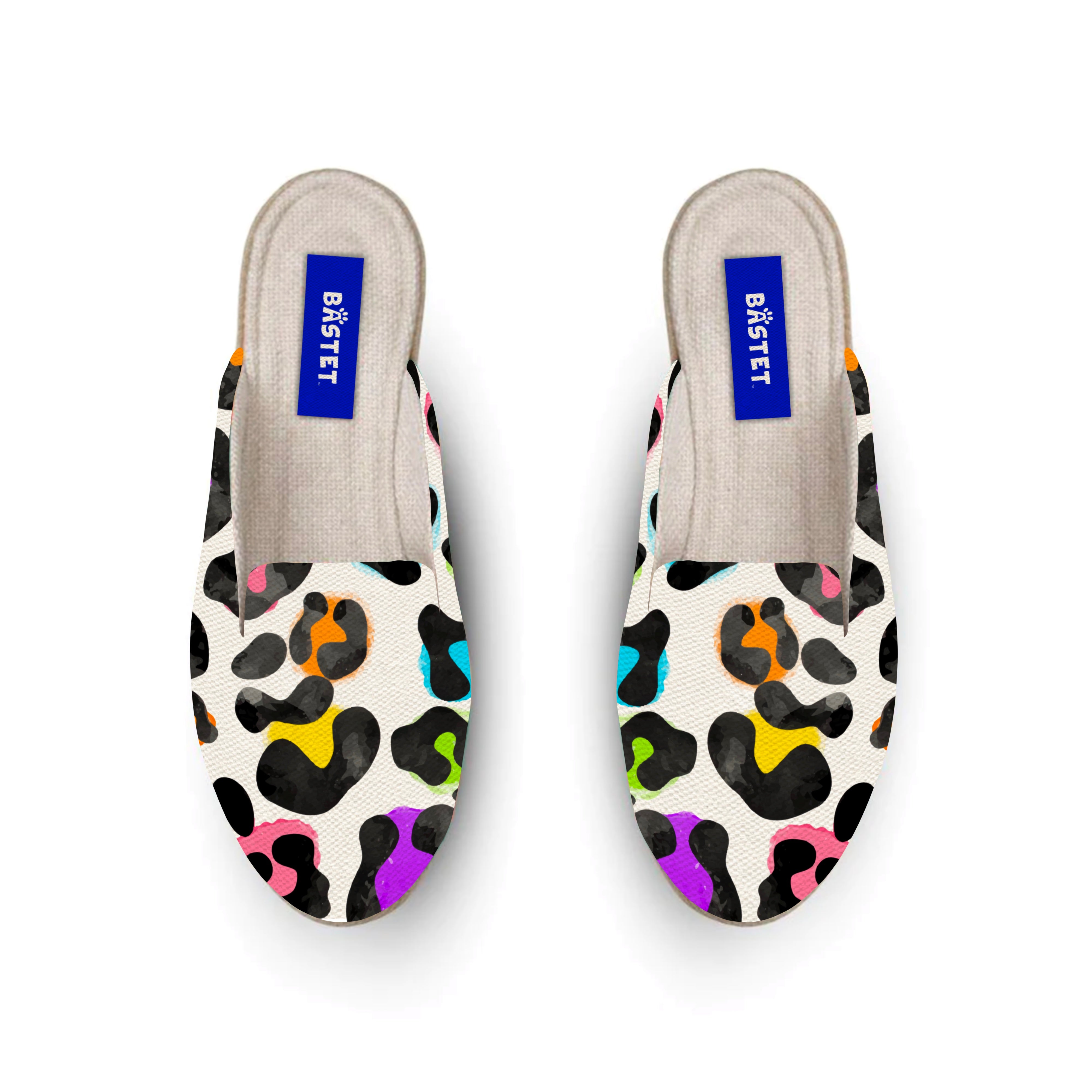 Coloured Leopard Mules