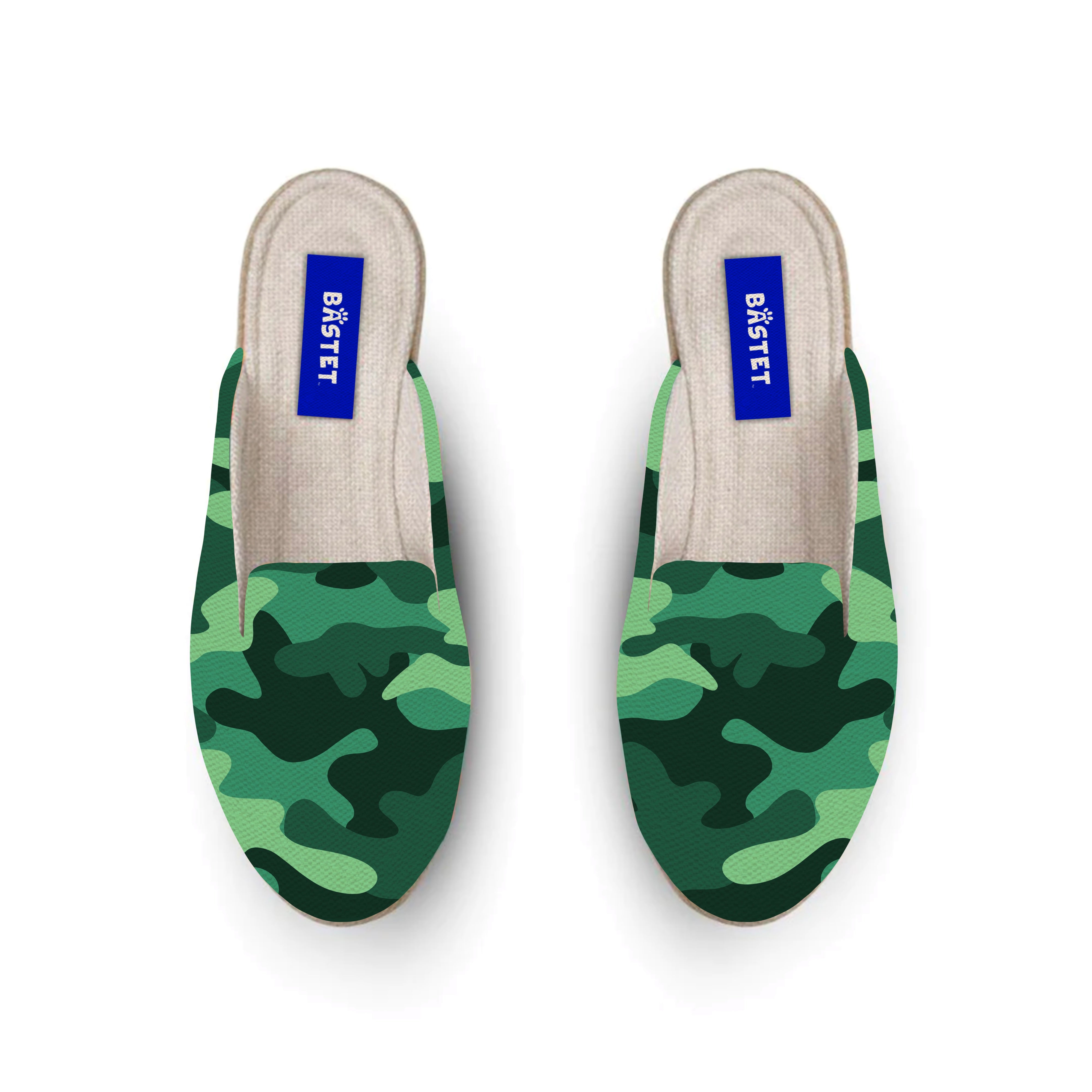 Green Olive Army Camouflage Mules