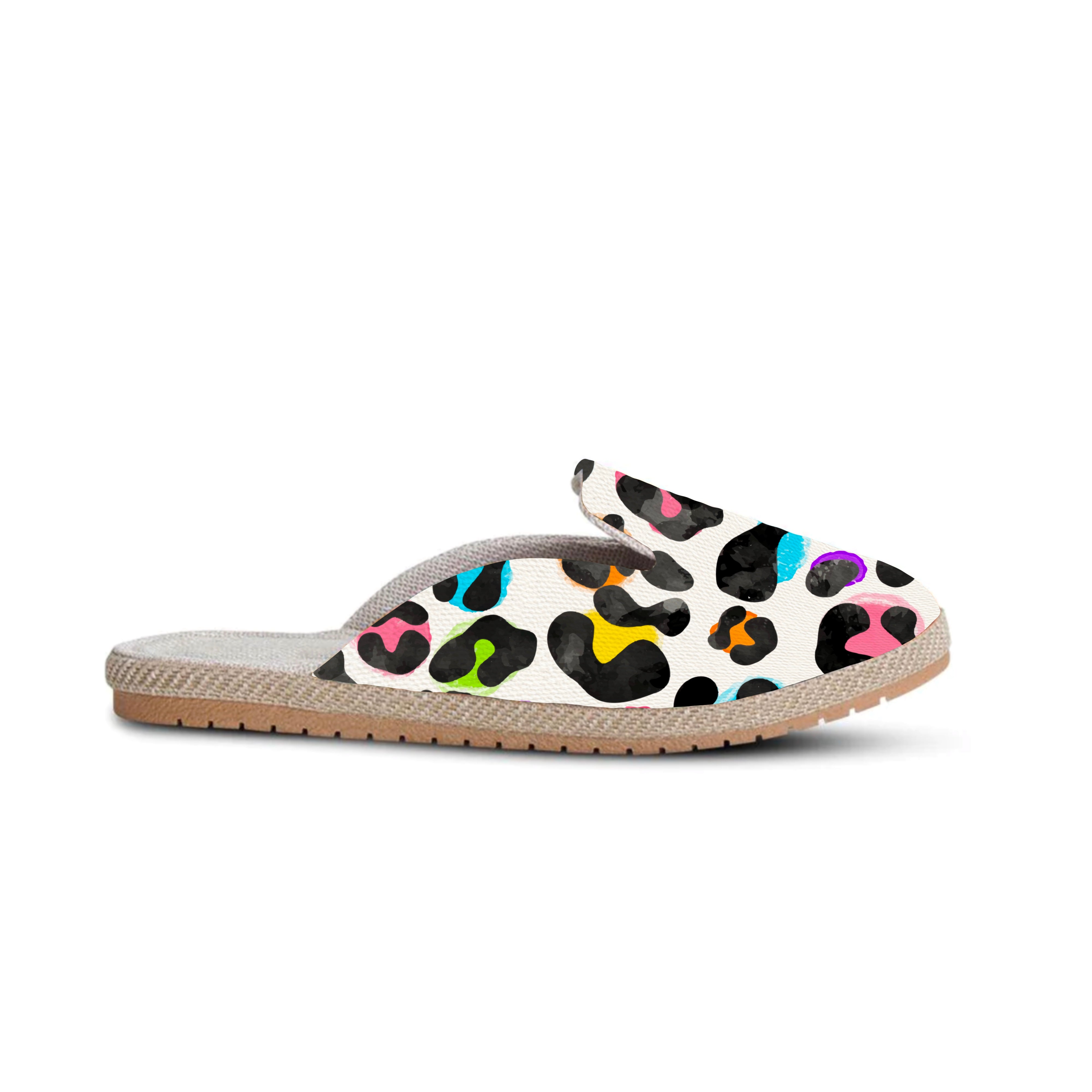 Coloured Leopard Mules