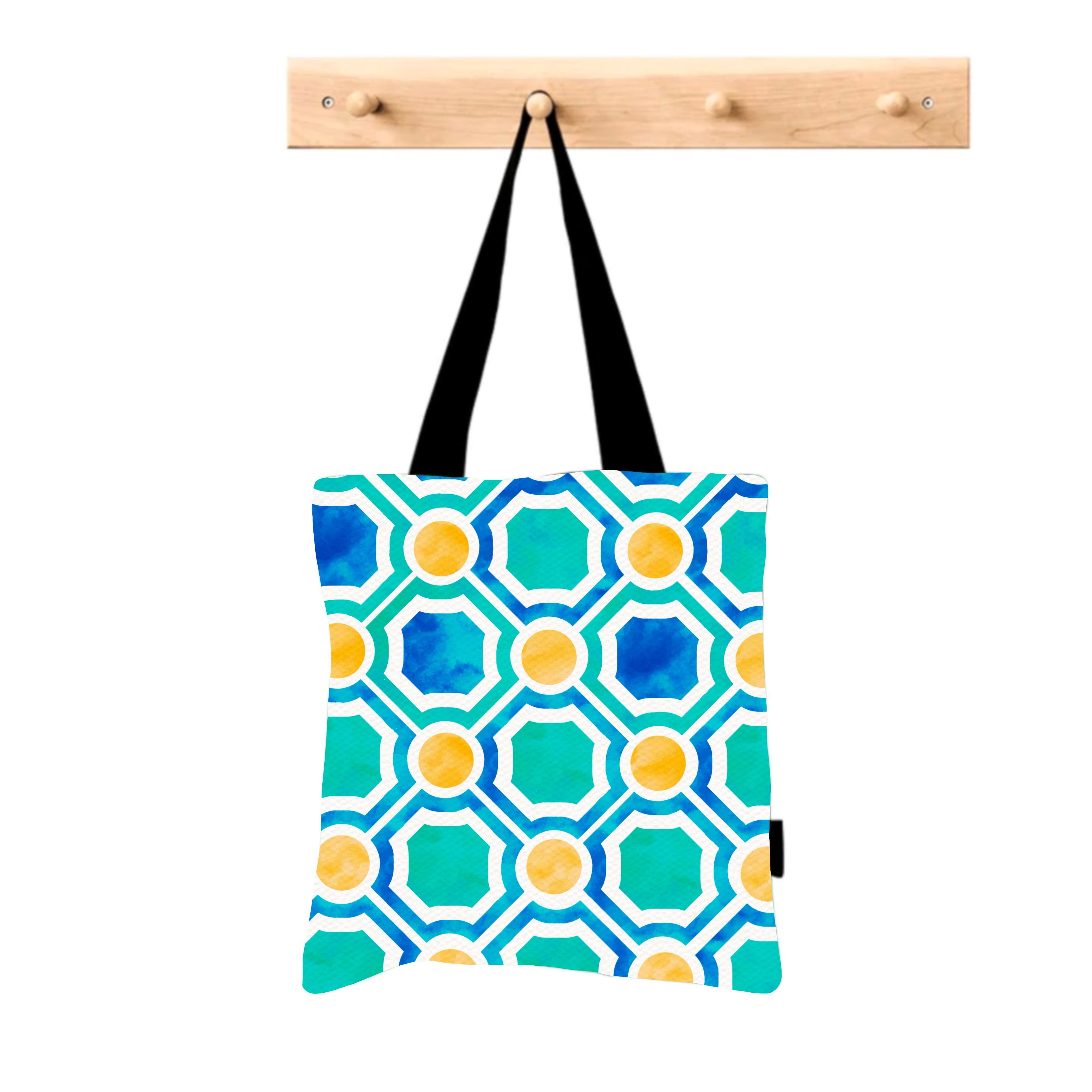 Aqua Mosaic Tote Bag