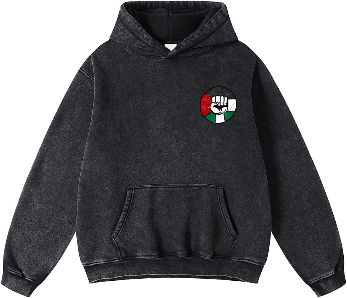 WaterMelon Oversized Washed Gray Hoodie